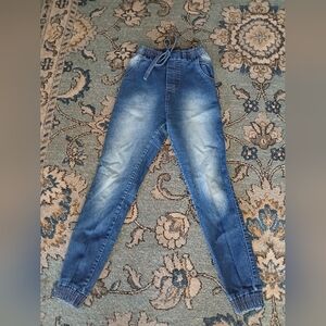 Blue Denim Jogger Pants